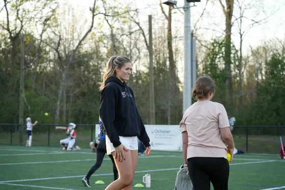 Montana Fouts coaching an athlete